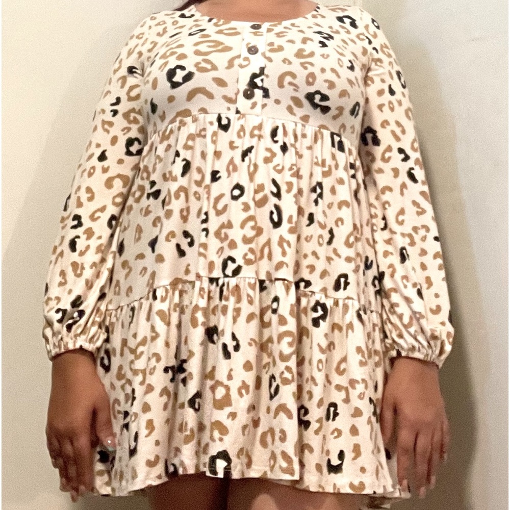 New  ENRO Beige Animal print XL dress
